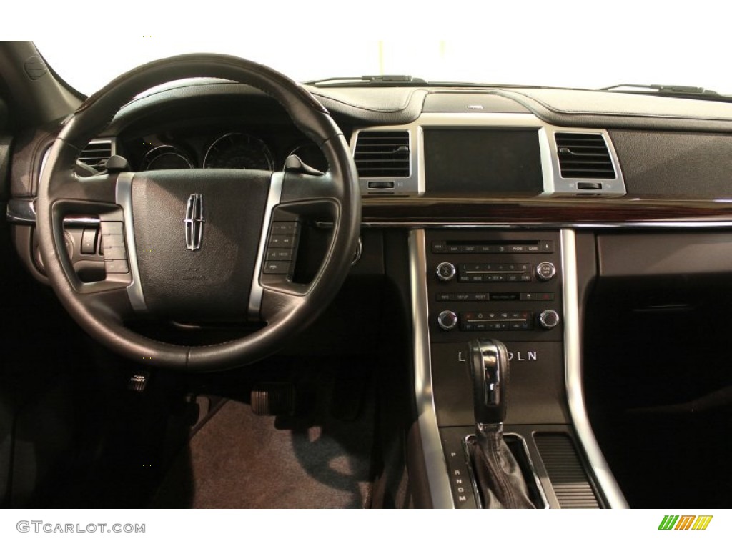 2010 Lincoln MKS AWD Charcoal Black/Fine Line Ebony Dashboard Photo #80420246