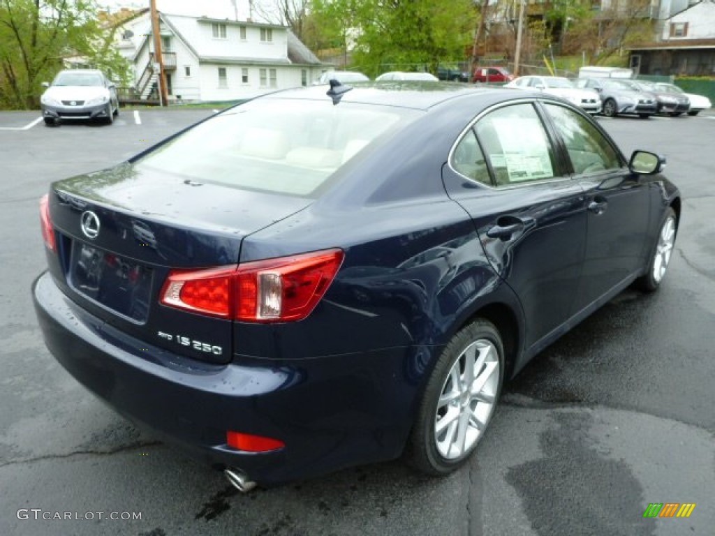 2013 IS 250 AWD - Deep Sea Blue Mica / Ecru photo #4