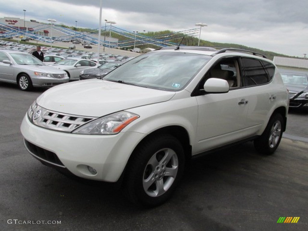 2005 Murano SL AWD - Glacier Pearl White / Cafe Latte photo #6