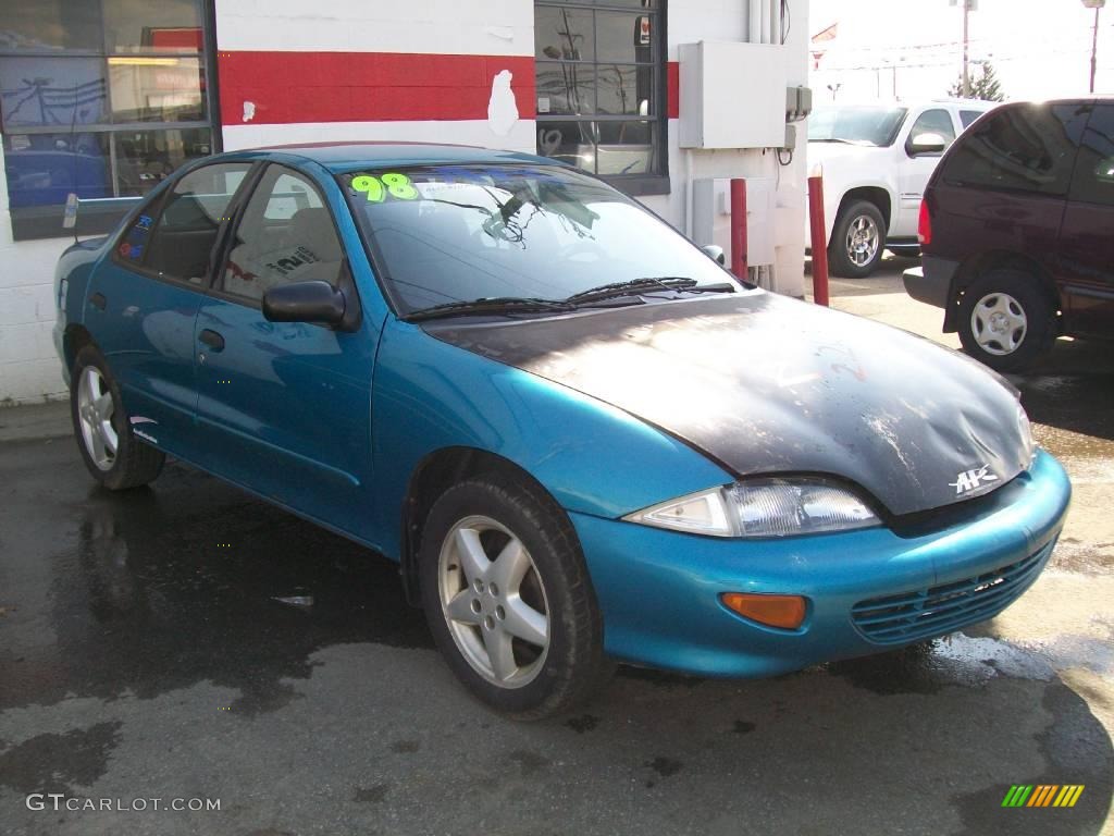 1998 Cavalier Sedan - Bright Aqua Metallic / Gray photo #5