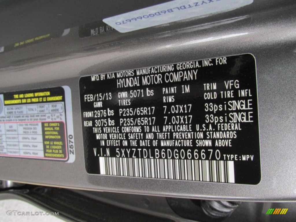 2013 Santa Fe Color Code IM for Mineral Gray Photo #80423533