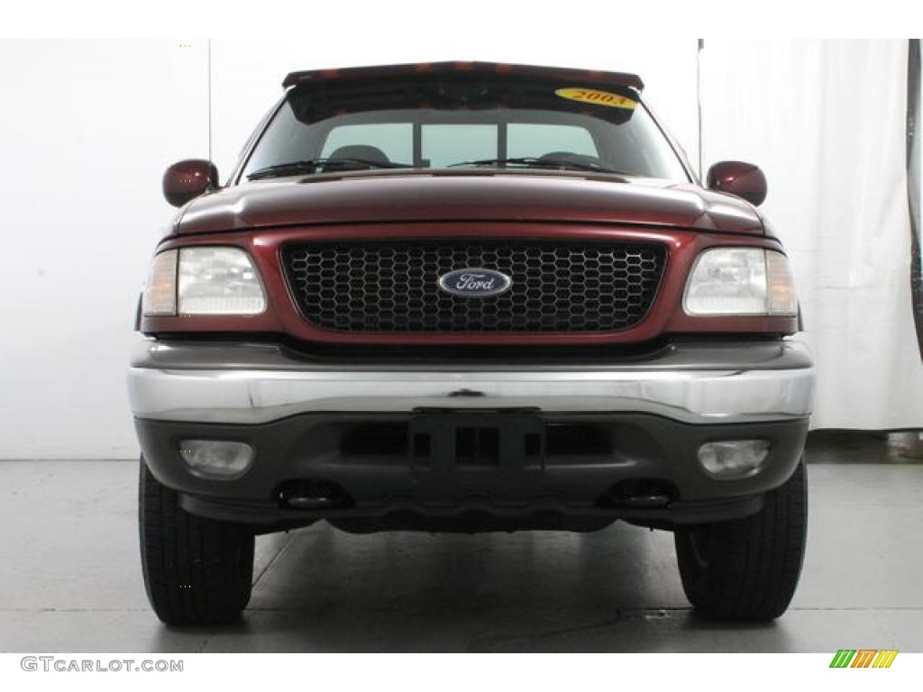 2003 F150 XLT Regular Cab 4x4 - Burgundy Red Metallic / Medium Graphite Grey photo #3