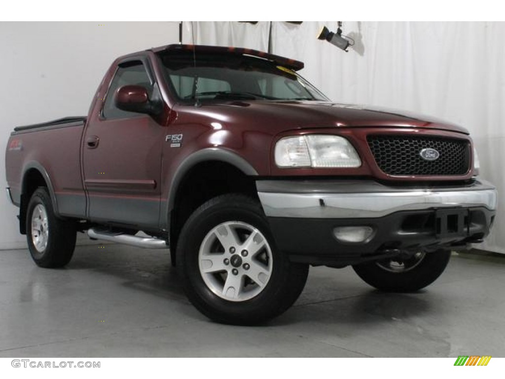 2003 F150 XLT Regular Cab 4x4 - Burgundy Red Metallic / Medium Graphite Grey photo #5