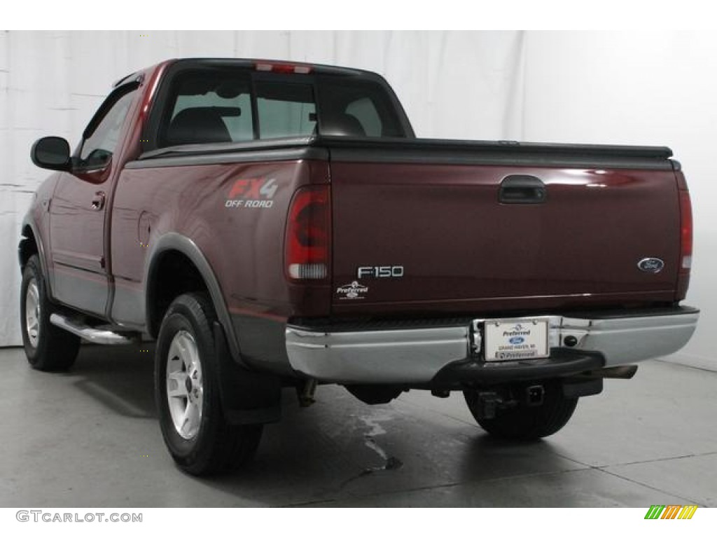 2003 F150 XLT Regular Cab 4x4 - Burgundy Red Metallic / Medium Graphite Grey photo #9
