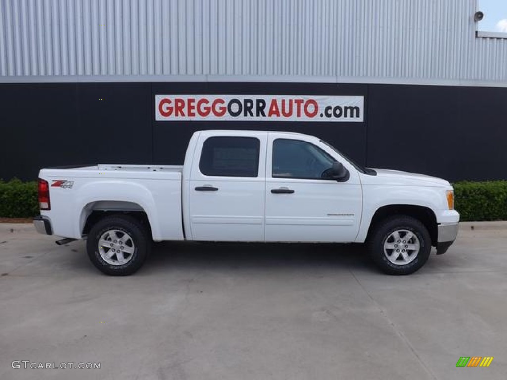 2013 Sierra 1500 SLE Crew Cab 4x4 - Summit White / Ebony photo #4