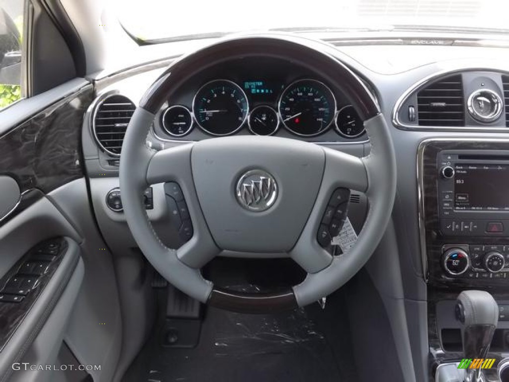 2013 Buick Enclave Convenience Titanium Cloth Steering Wheel Photo #80424220