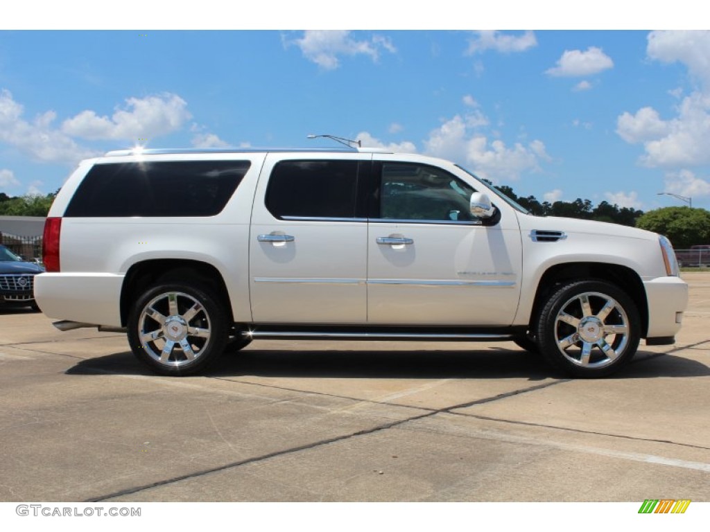 White Diamond Tricoat 2013 Cadillac Escalade ESV Luxury Exterior Photo #80424688