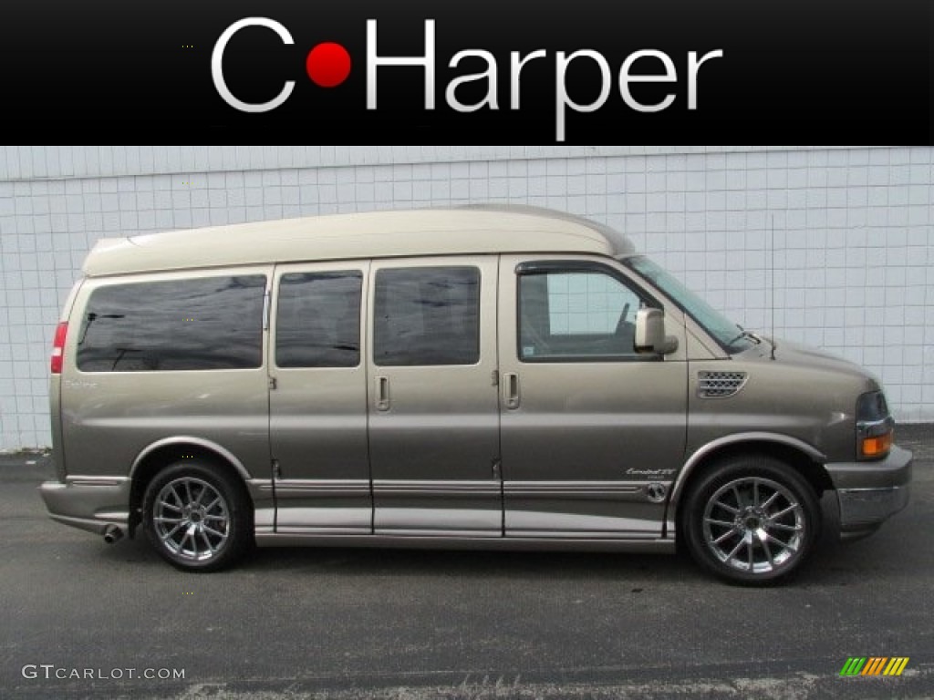 2011 Express 1500 AWD Passenger Conversion Van - Sandstone Metallic / Neutral photo #2