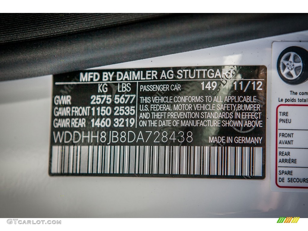 2013 E Color Code 149 for Polar White Photo #80427590