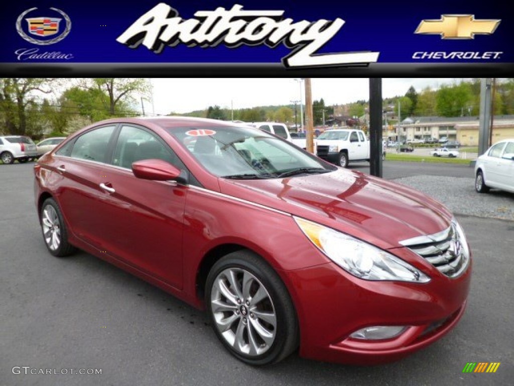2011 Sonata SE - Venetian Red / Black photo #1