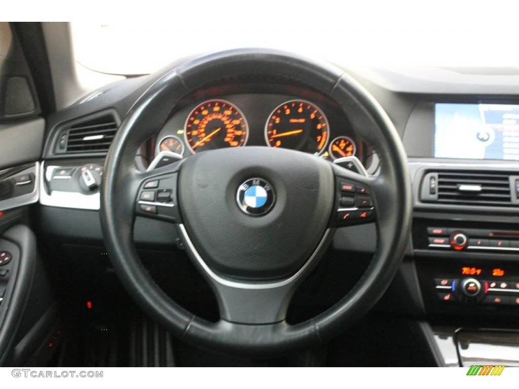 2011 BMW 5 Series 550i Sedan Black Steering Wheel Photo #80430428
