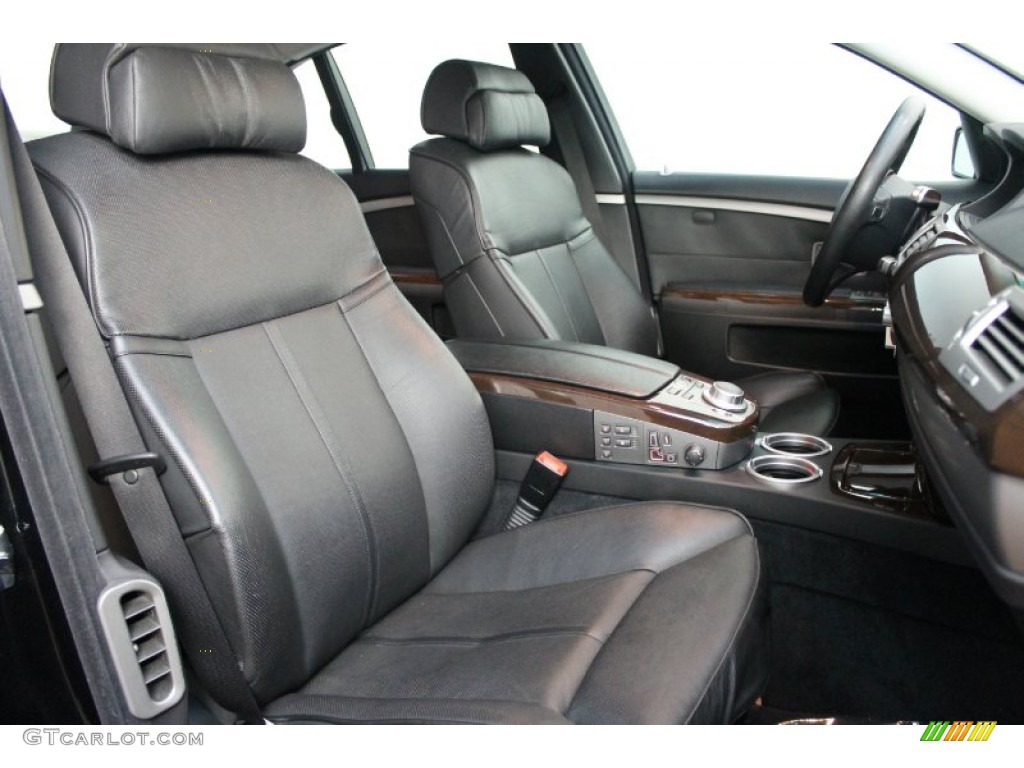 Black Interior 2008 BMW 7 Series 750i Sedan Photo #80431346
