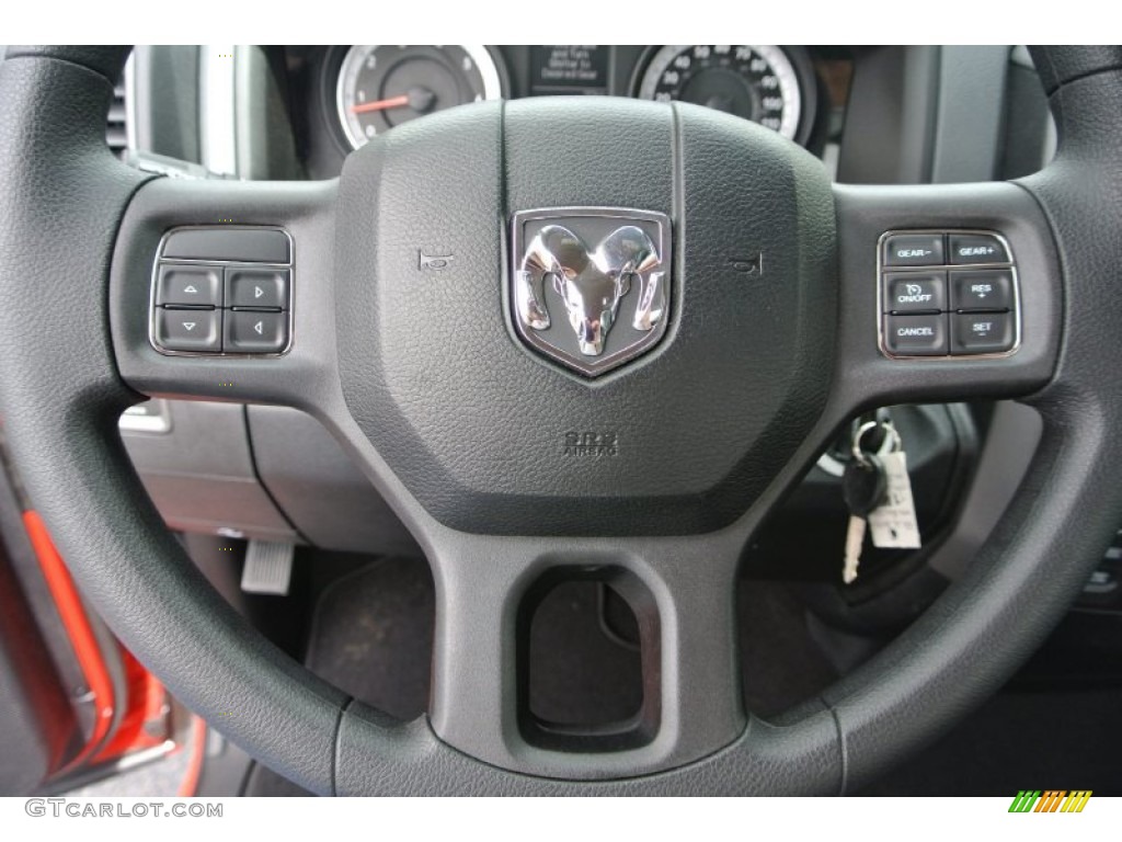 2013 Ram 1500 Tradesman Regular Cab 4x4 Black/Diesel Gray Steering Wheel Photo #80432390
