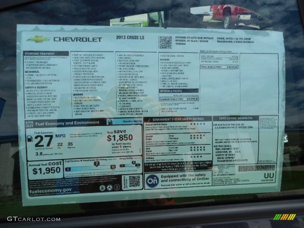 2013 Cruze LS - Atlantis Blue Metallic / Jet Black/Medium Titanium photo #9