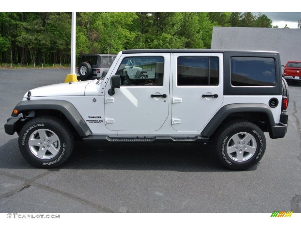 Bright White 2013 Jeep Wrangler Unlimited Sport S 4x4 Exterior Photo #80438606