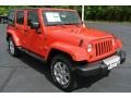2013 Rock Lobster Red Jeep Wrangler Unlimited Sahara 4x4  photo #1
