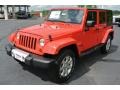 2013 Rock Lobster Red Jeep Wrangler Unlimited Sahara 4x4  photo #2
