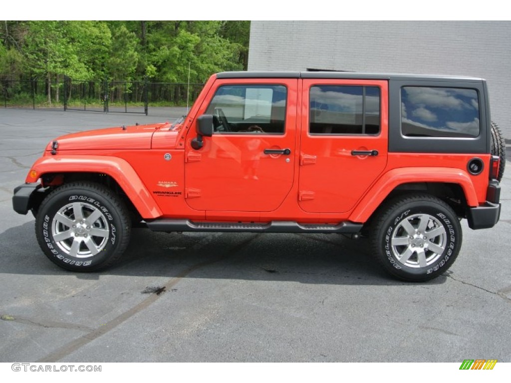 Rock Lobster Red 2013 Jeep Wrangler Unlimited Sahara 4x4 Exterior Photo #80439139