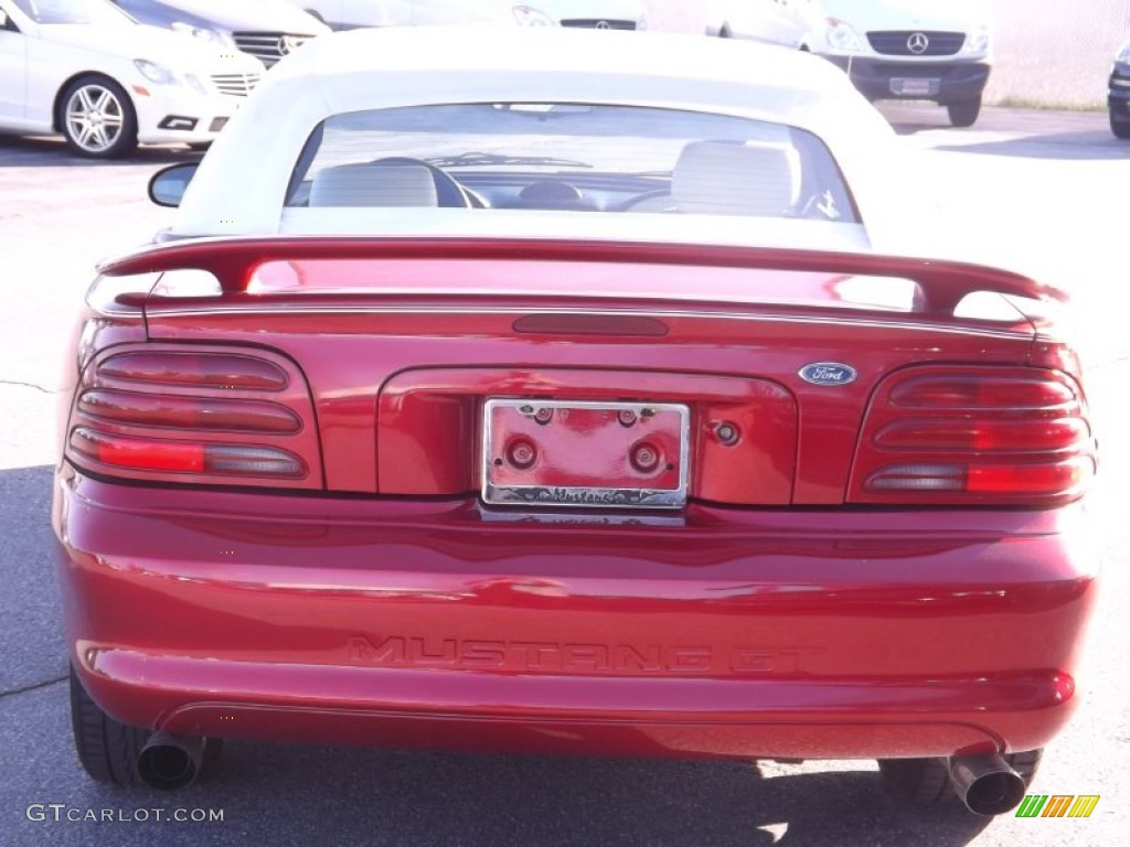 1994 Mustang GT Convertible - Laser Red Tinted Metallic / Grey photo #4