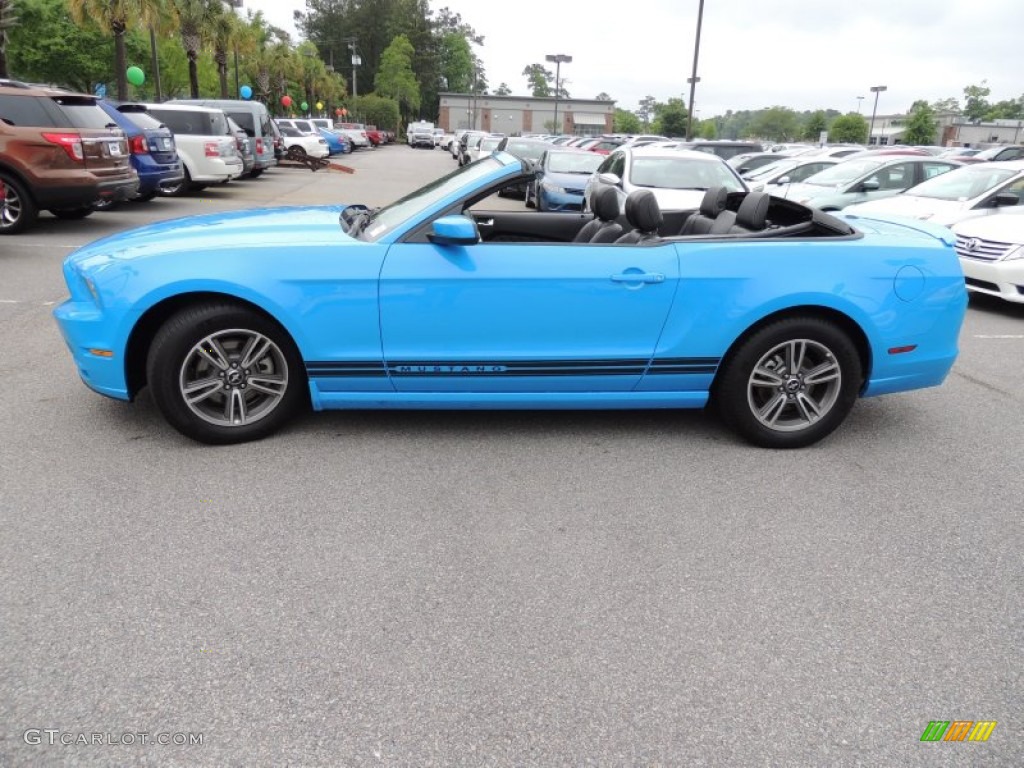 2013 Mustang V6 Premium Convertible - Grabber Blue / Charcoal Black photo #2