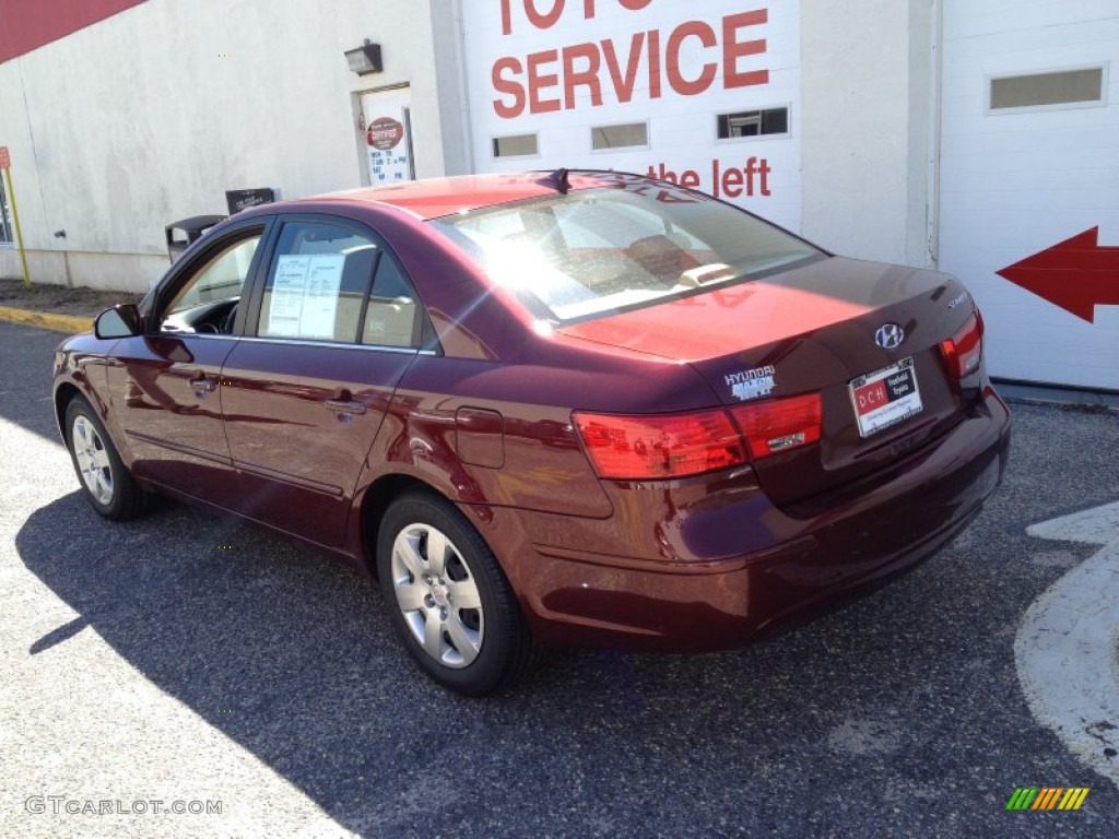 2010 Sonata GLS - Dark Cherry Red / Camel photo #4