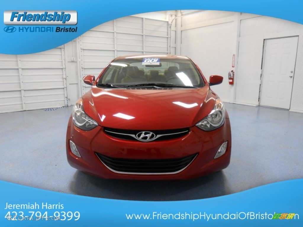 2013 Elantra GLS - Sparkling Ruby / Beige photo #3