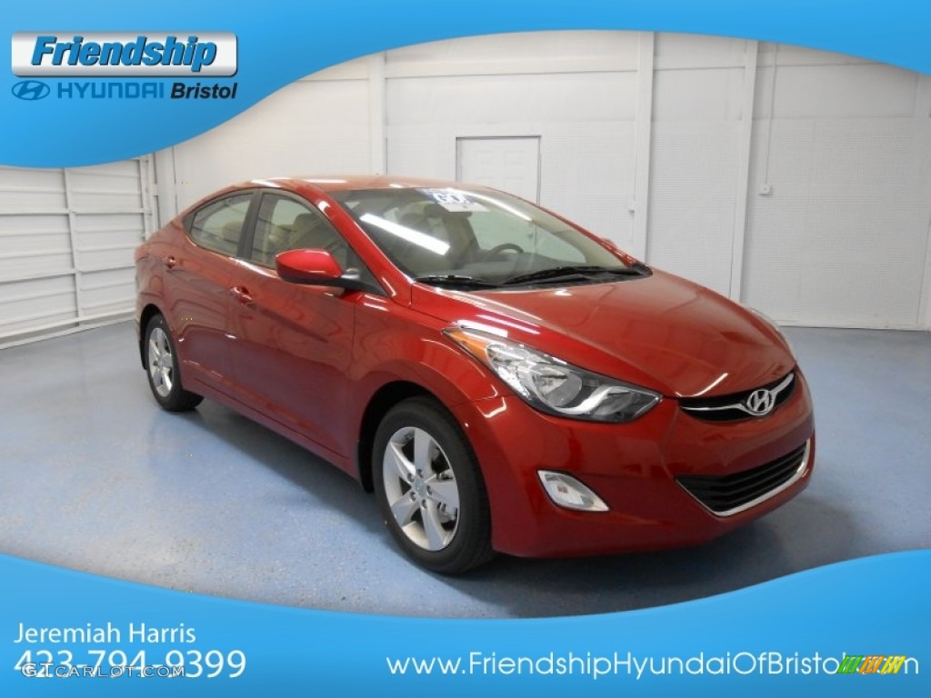 2013 Elantra GLS - Sparkling Ruby / Beige photo #4