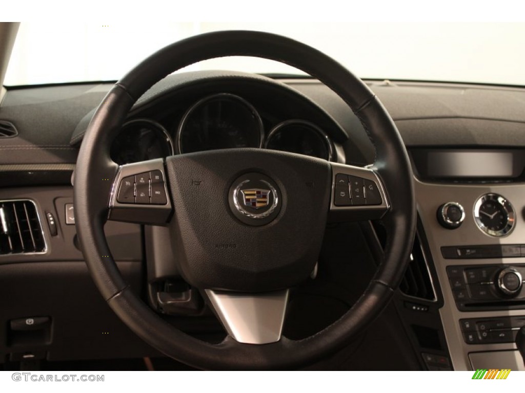 2013 Cadillac CTS 3.0 Sedan Ebony Steering Wheel Photo #80444094