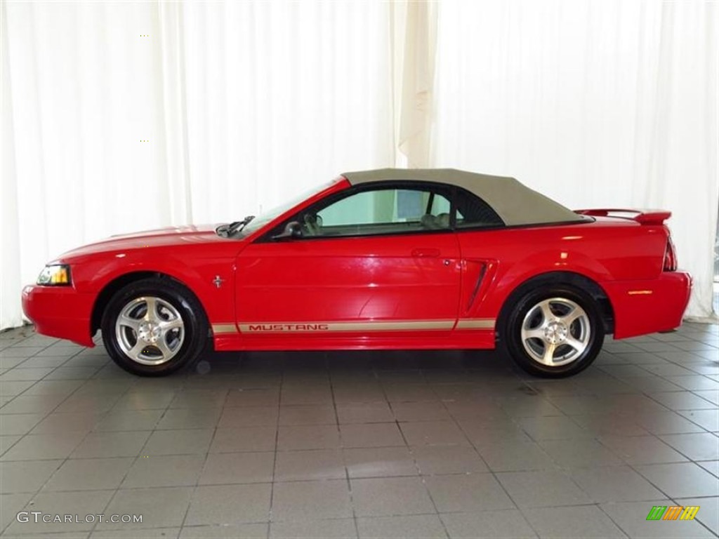 2003 Mustang V6 Convertible - Torch Red / Medium Parchment photo #4