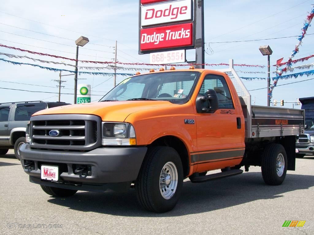 2004 F350 Super Duty XL Regular Cab Chassis - Orange / Medium Flint photo #1