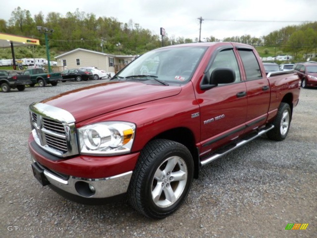 Inferno Red Crystal Pearl 2007 Dodge Ram 1500 SLT Quad Cab 4x4 Exterior Photo #80450264