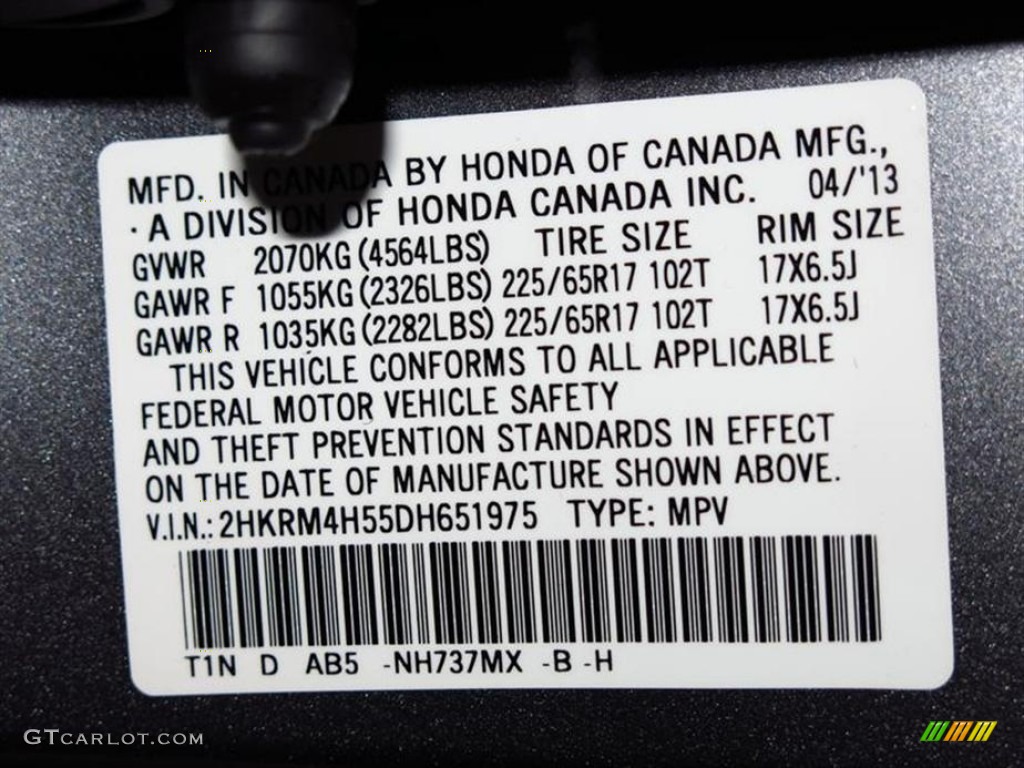 2013 CR-V EX AWD - Polished Metal Metallic / Gray photo #11