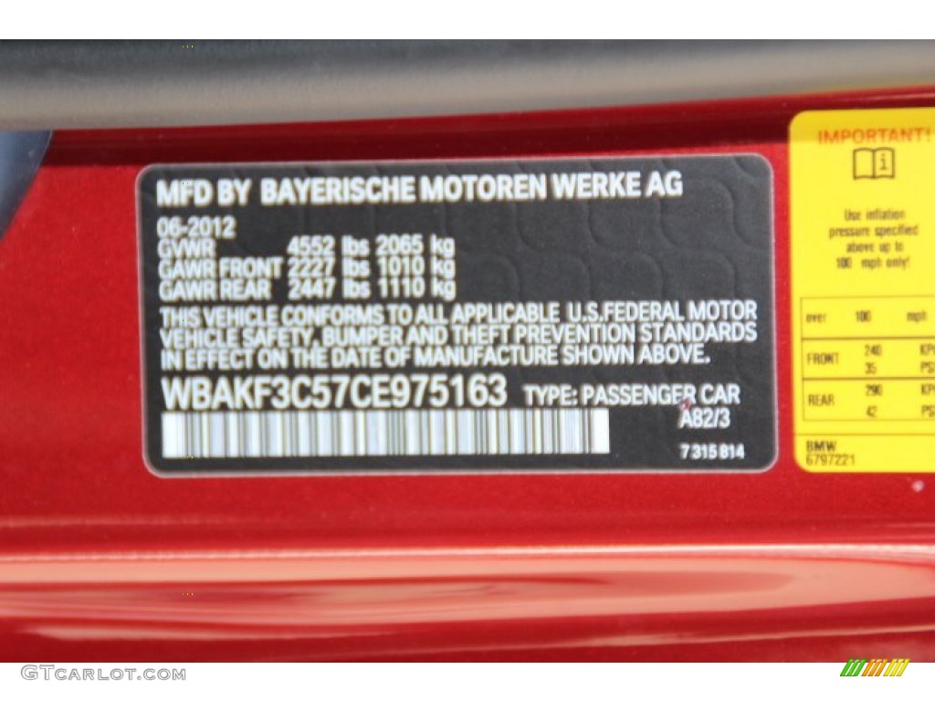 2012 3 Series 328i xDrive Coupe - Vermilion Red Metallic / Black photo #32