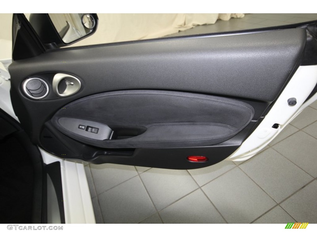2009 Nissan 370Z Sport Touring Coupe Black Leather Door Panel Photo #80460920