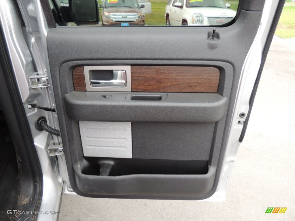 2013 Ford F150 Lariat SuperCrew 4x4 Black Door Panel Photo #80461343