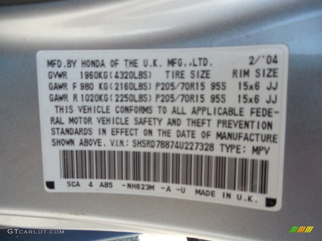 2004 CR-V EX 4WD - Satin Silver Metallic / Black photo #12