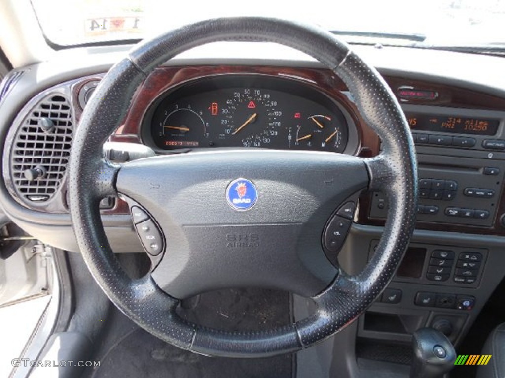 2001 Saab 9-3 SE Sedan Medium Gray Steering Wheel Photo #80465738