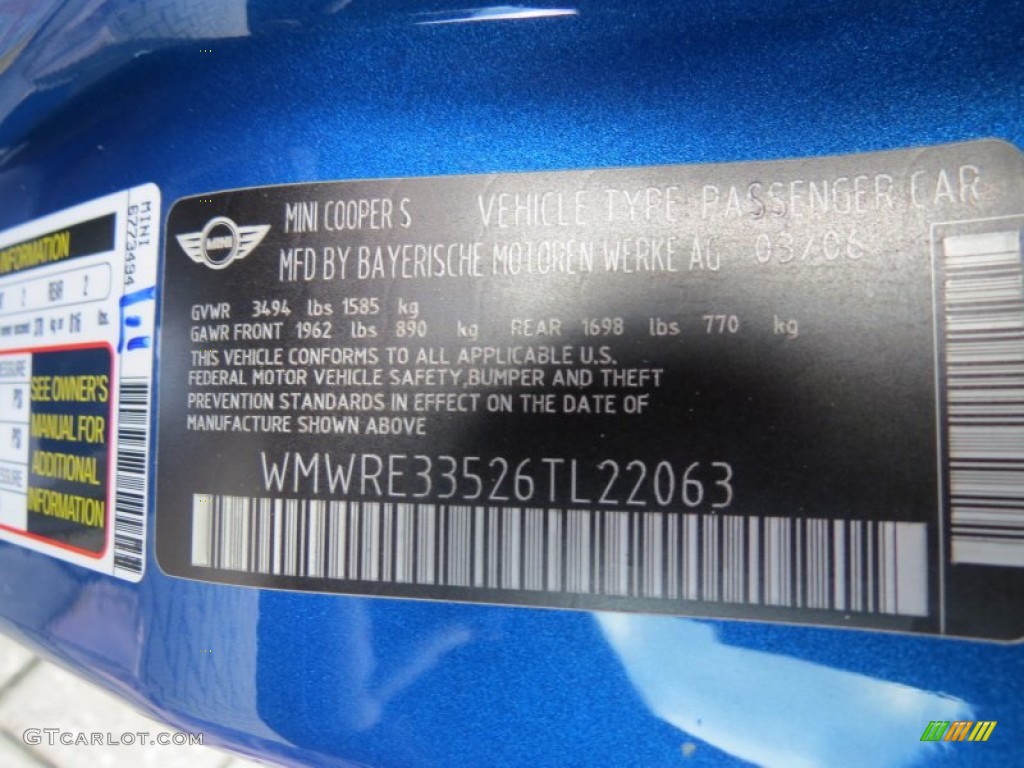 2006 Cooper S Hardtop - Hyper Blue Metallic / Panther Black photo #33