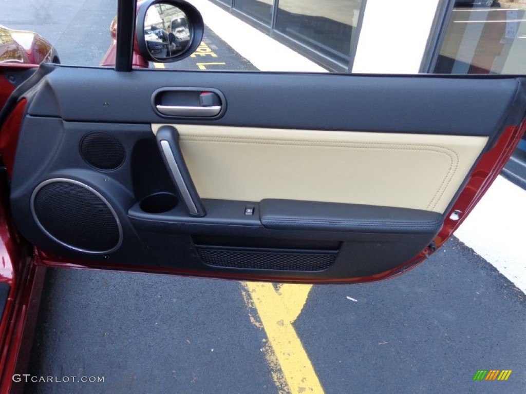 2012 Mazda MX-5 Miata Grand Touring Hard Top Roadster Dune Beige Door Panel Photo #80469182