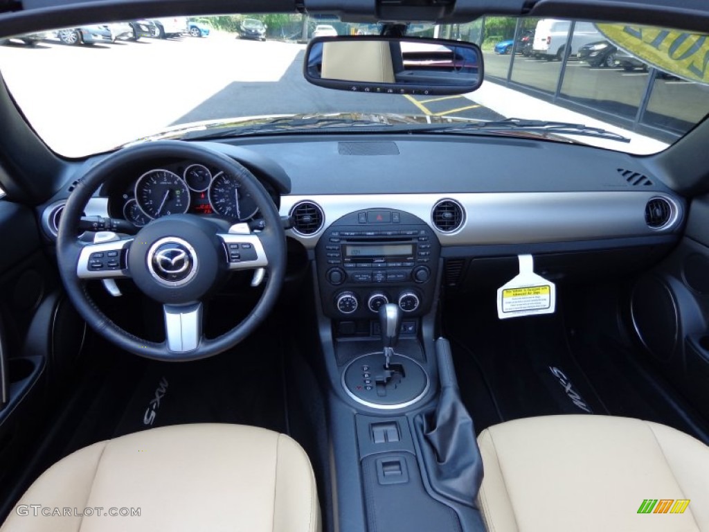 2012 Mazda MX-5 Miata Grand Touring Hard Top Roadster Dune Beige Dashboard Photo #80469320