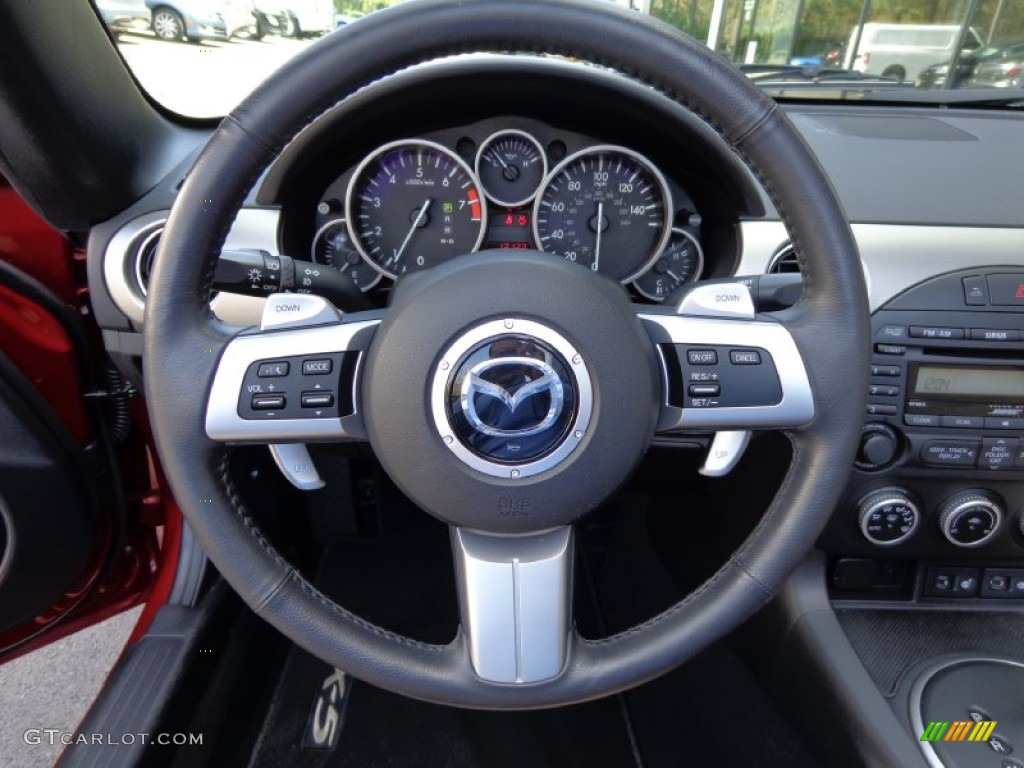 2012 Mazda MX-5 Miata Grand Touring Hard Top Roadster Dune Beige Steering Wheel Photo #80469332