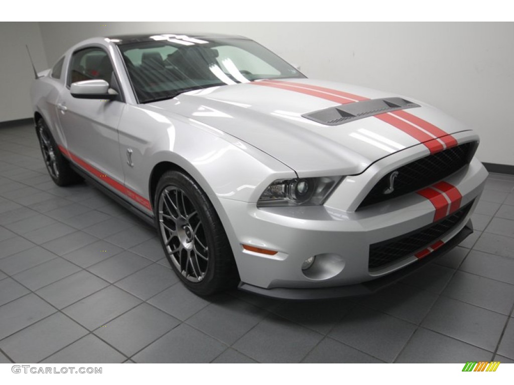 Ingot Silver Metallic 2012 Ford Mustang Shelby GT500 SVT Performance Package Coupe Exterior Photo #80469425