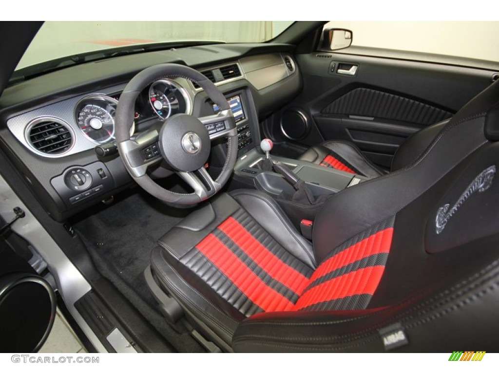 Charcoal Black/Red Recaro Sport Seats Interior 2012 Ford Mustang Shelby GT500 SVT Performance Package Coupe Photo #80469482
