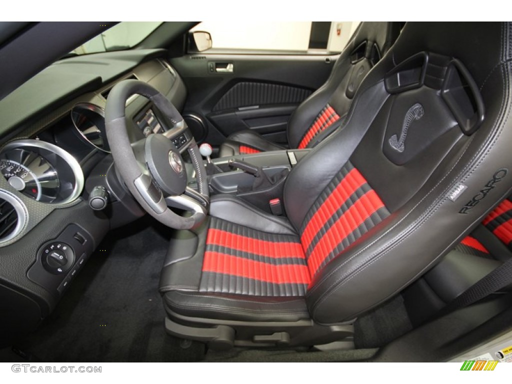 Charcoal Black/Red Recaro Sport Seats Interior 2012 Ford Mustang Shelby GT500 SVT Performance Package Coupe Photo #80469657
