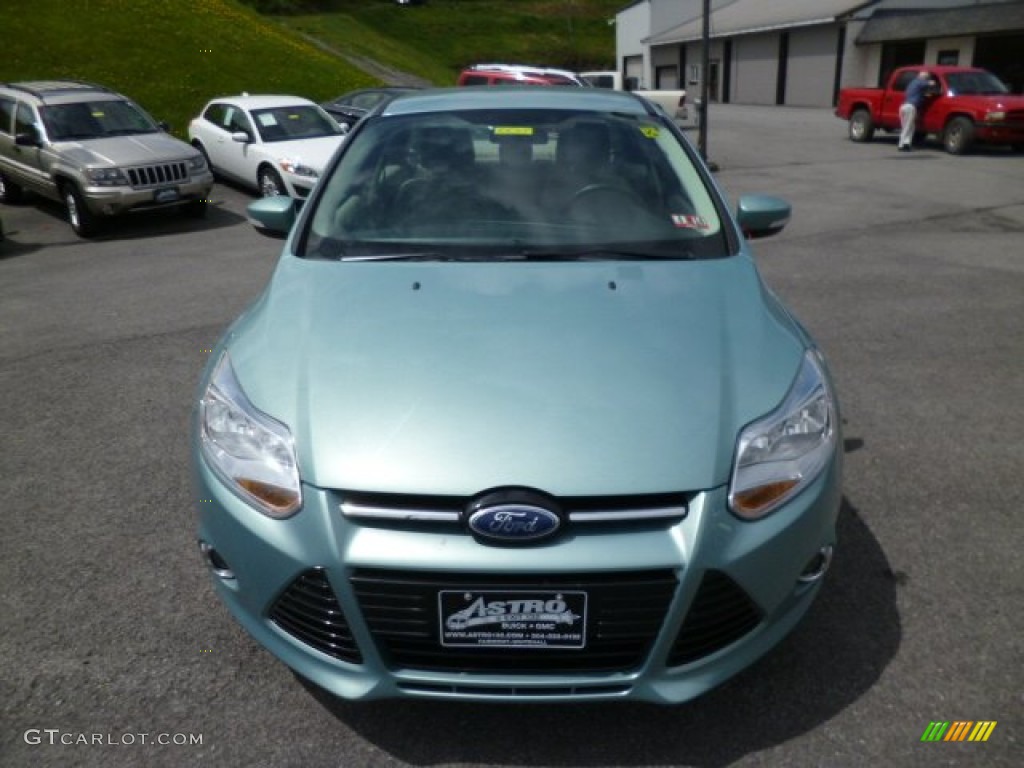 2012 Focus SEL Sedan - Frosted Glass Metallic / Stone photo #2