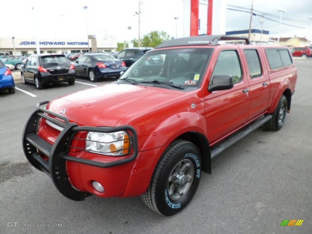Aztec Red 2003 Nissan Frontier XE V6 Crew Cab 4x4 Exterior Photo #80471366