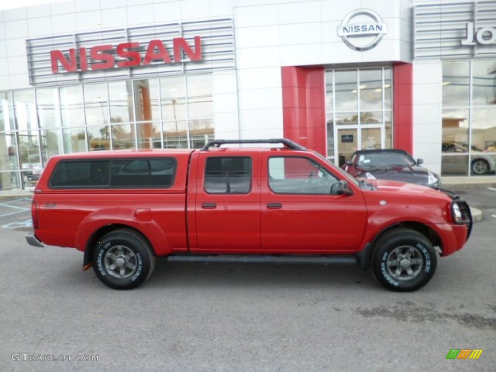 Aztec Red 2003 Nissan Frontier XE V6 Crew Cab 4x4 Exterior Photo #80471495