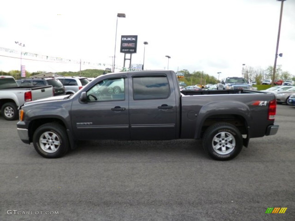 2010 Sierra 1500 SLE Crew Cab 4x4 - Storm Gray Metallic / Ebony photo #4