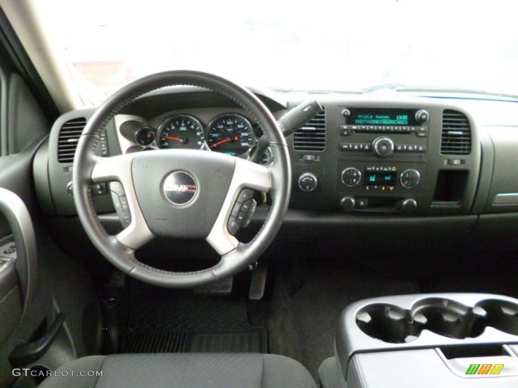 2010 Sierra 1500 SLE Crew Cab 4x4 - Storm Gray Metallic / Ebony photo #15