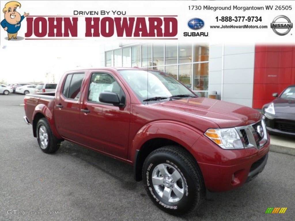 2013 Frontier SV V6 Crew Cab 4x4 - Cayenne Red / Beige photo #1